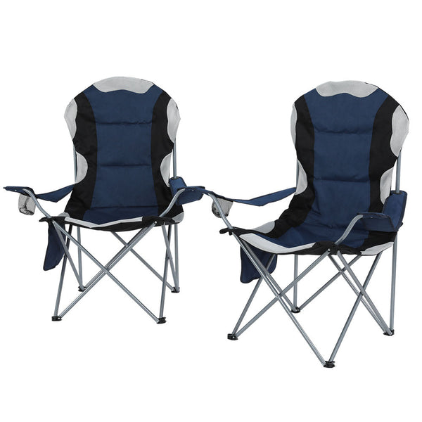 Weisshorn 2X Camping Chairs Folding Arm Chair Portable Camping Garden Fishing Weisshorn