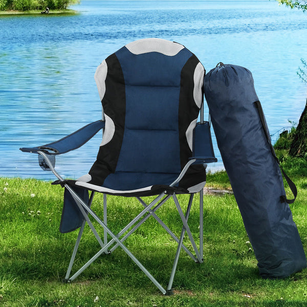 Weisshorn 2X Camping Chairs Folding Arm Chair Portable Camping Garden Fishing Weisshorn