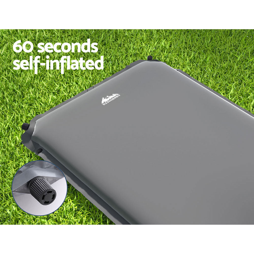 Weisshorn Self Inflating Mattress 6CM Camping Sleeping Mat Air Bed Single Grey Weisshorn