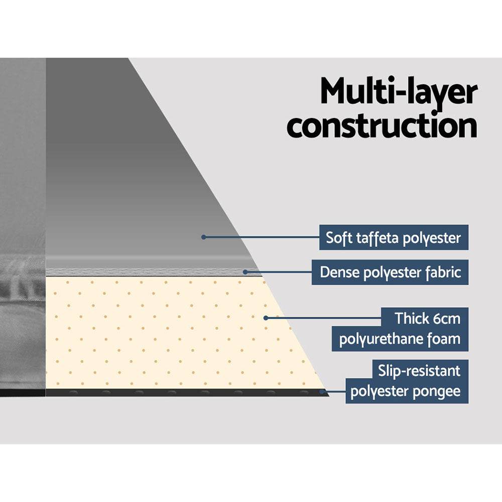 Weisshorn Self Inflating Mattress 6CM Camping Sleeping Mat Air Bed Single Grey Weisshorn