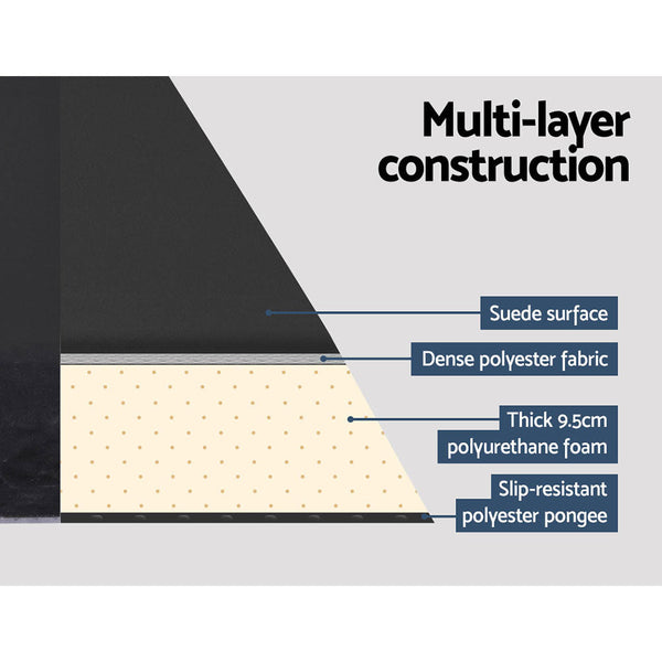 Weisshorn Self Inflating Mattress 9.5CM Camping Sleeping Air Bed Single Black Weisshorn