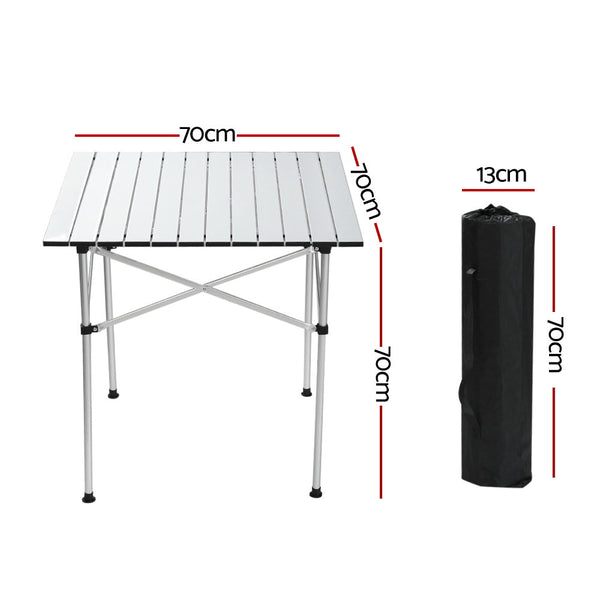 Weisshorn Roll Up Camping Table Foldable Portable Picnic Garden BBQ Desk 70CM Weisshorn