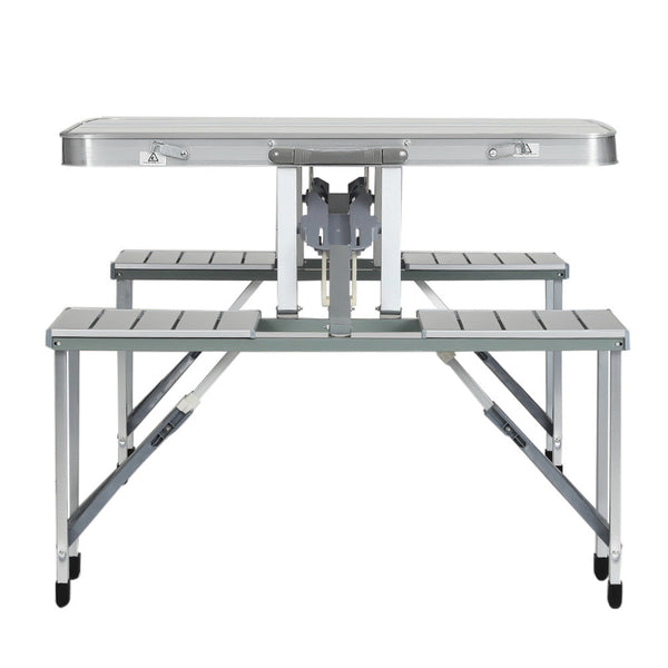 Weisshorn Camping Table with Chairs Folding Outdoor Picnic Beach BBQ 85CM Weisshorn