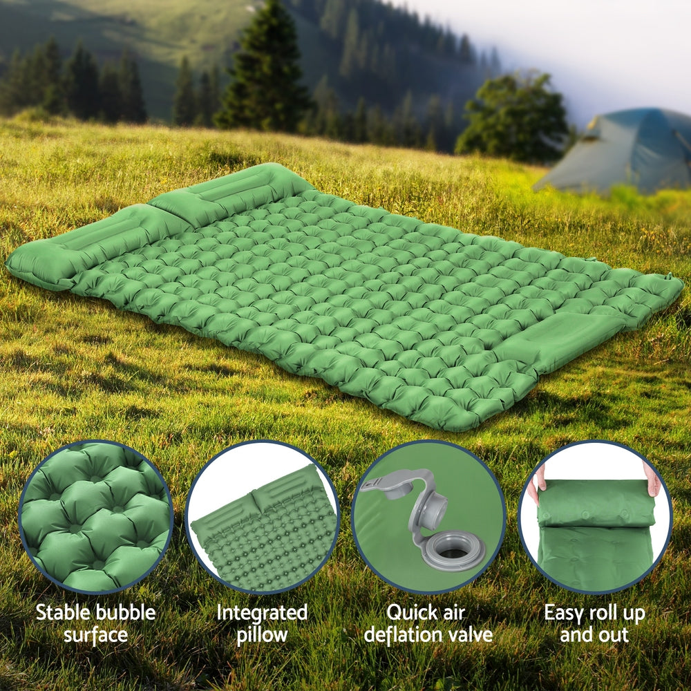 Weisshorn Self Inflating Mattress Camping Sleeping Mat Air Bed Pad Double Pillow Weisshorn