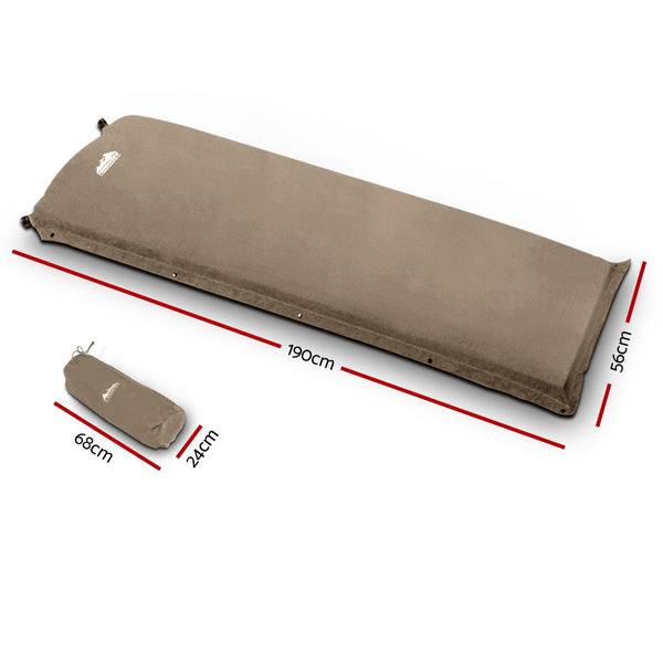 Weisshorn Single Size Self Inflating Matress Mat Joinable 10CM Thick  Coffee freeshipping - Awezingly