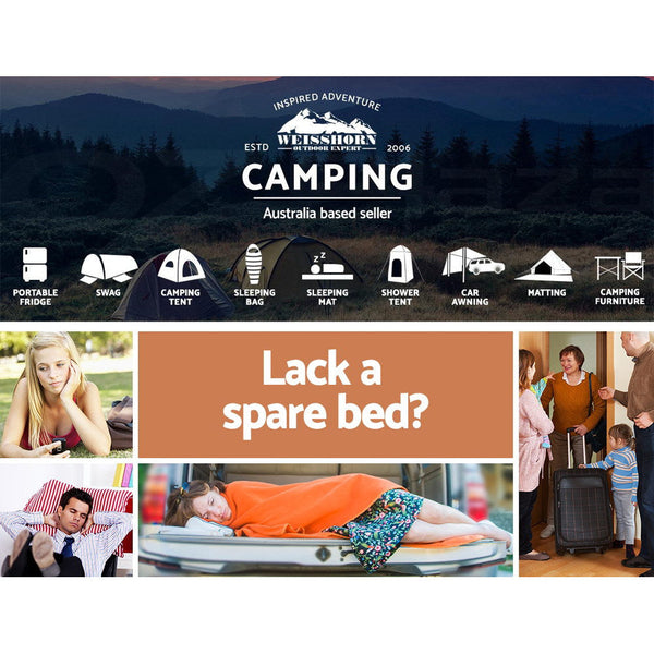 Weisshorn Self Inflating Mattress Mat Air Bed Pad Double Coffee 10CM Thick Weisshorn