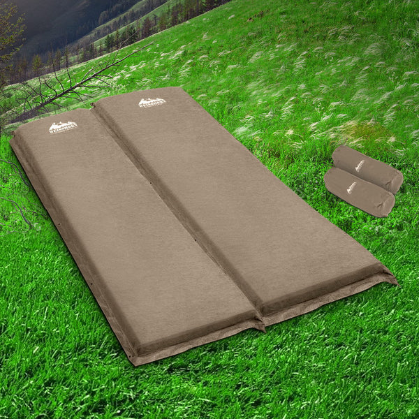 Weisshorn Self Inflating Mattress Mat Air Bed Pad Double Coffee 10CM Thick Weisshorn
