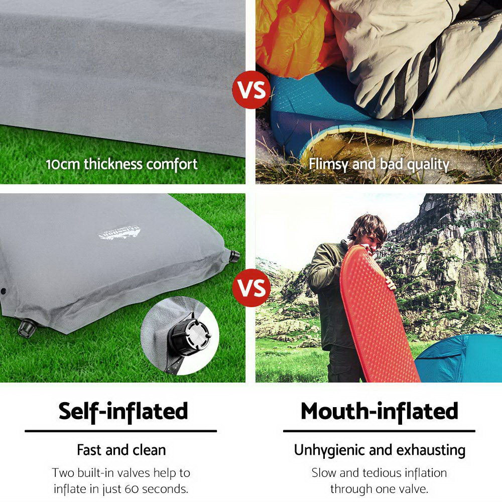 Weisshorn Single Size Self Inflating Matress - Grey Weisshorn