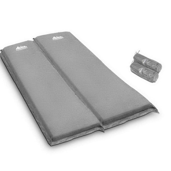 Weisshorn Self Inflating Mattress Camping Sleeping Mat Air Bed Pad Double Grey 10CM Thick Weisshorn