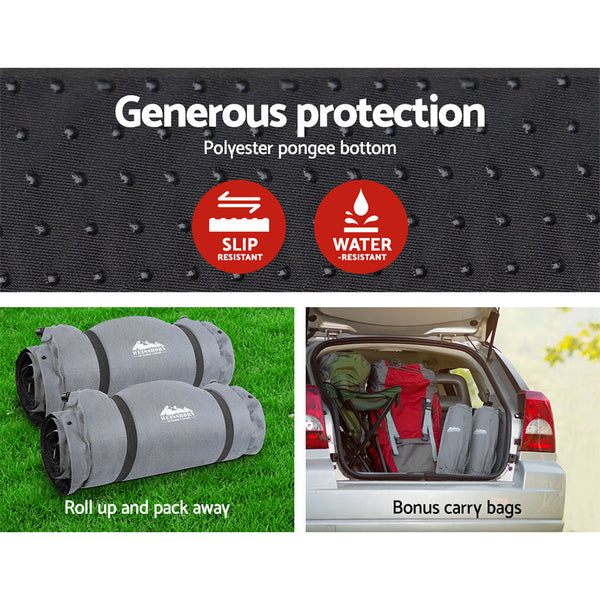 Weisshorn Self Inflating Mattress Camping Sleeping Mat Air Bed Pad Double Grey 10CM Thick Weisshorn