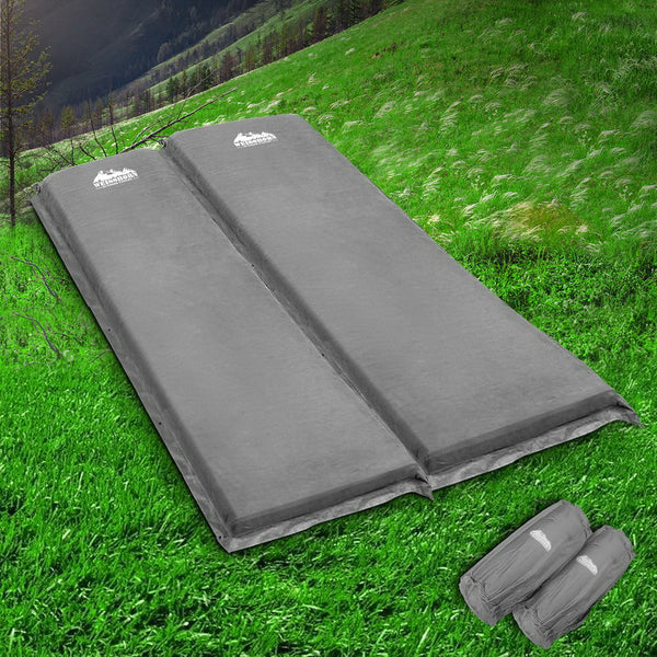 Weisshorn Self Inflating Mattress Camping Sleeping Mat Air Bed Pad Double Grey 10CM Thick Weisshorn