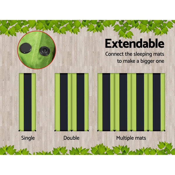 Weisshorn Self Inflating Mattress Camping Sleeping Mat Air Bed Pad Double Green Weisshorn