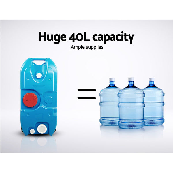 Weisshorn 40L Portable Wheel Water Tank - Blue freeshipping - Awezingly