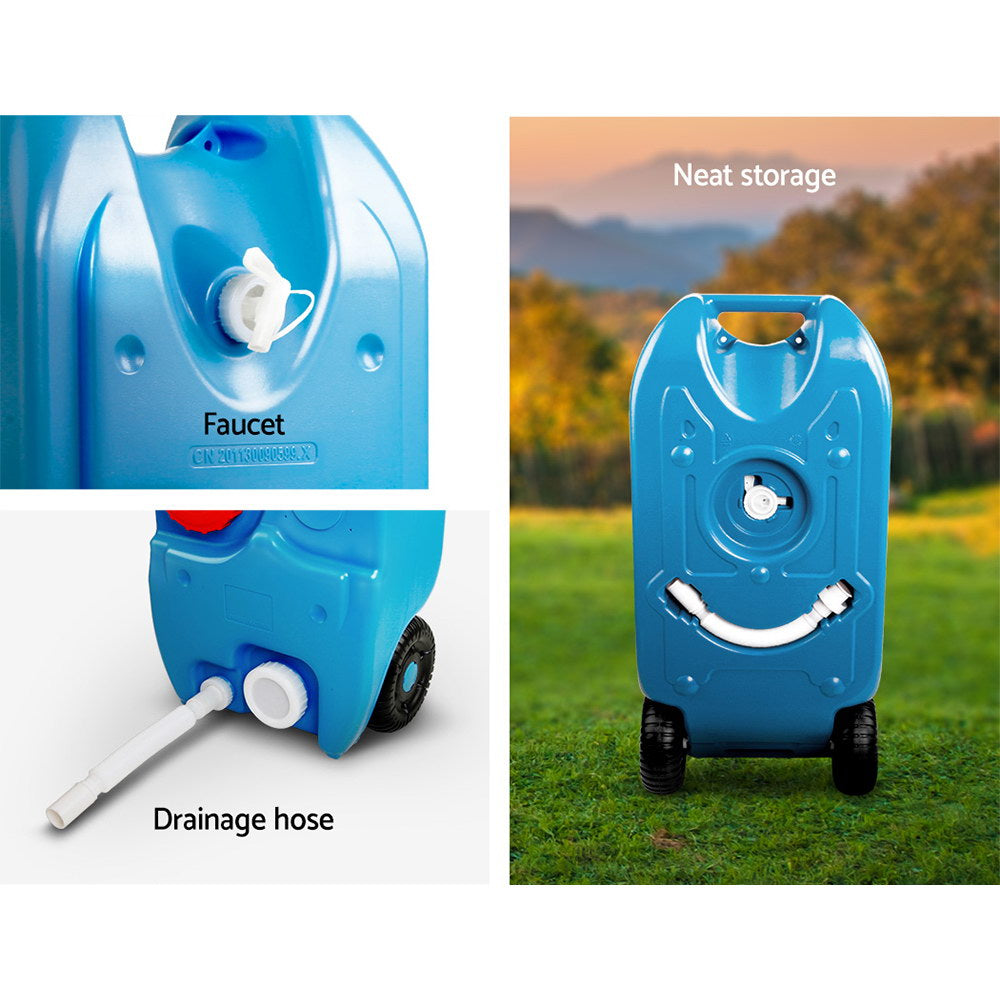 Weisshorn 40L Portable Wheel Water Tank - Blue freeshipping - Awezingly
