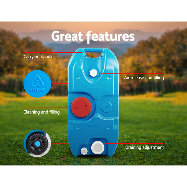 Weisshorn 40L Portable Wheel Water Tank - Blue freeshipping - Awezingly