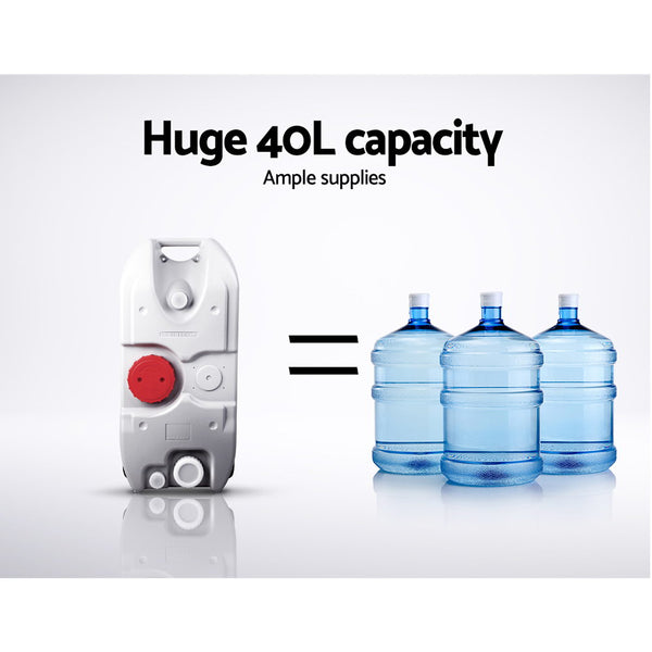 Weisshorn 40L Portable Wheel Water Tank - Grey freeshipping - Awezingly