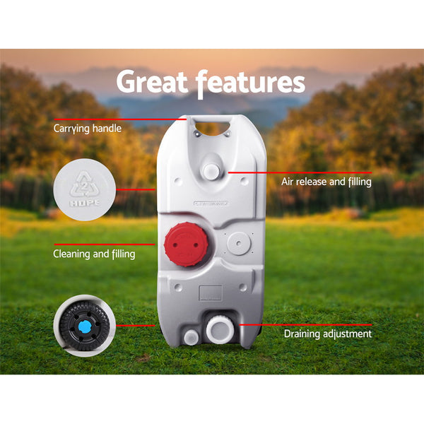 Weisshorn 40L Portable Wheel Water Tank - Grey freeshipping - Awezingly