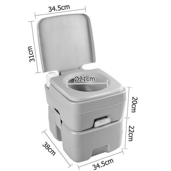 Weisshorn 20L Portable Outdoor Camping Toilet - Grey Does not apply