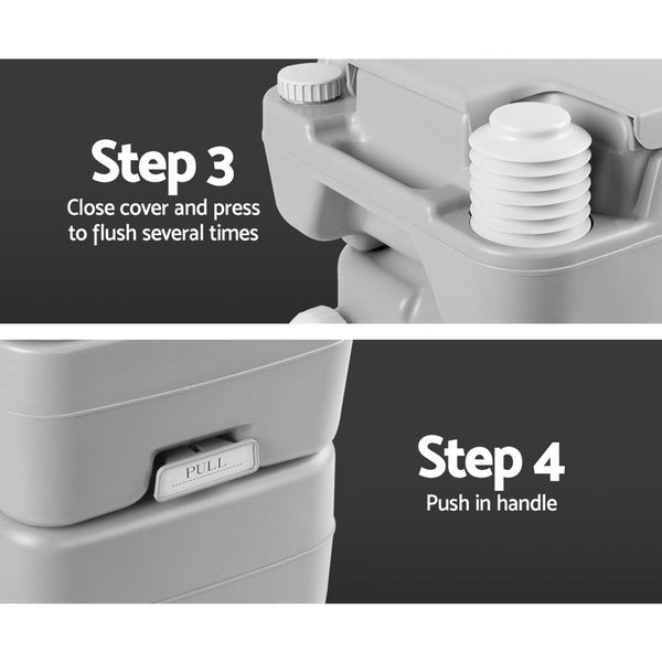 Weisshorn 20L Portable Outdoor Camping Toilet with Carry Bag- Grey freeshipping - Awezingly