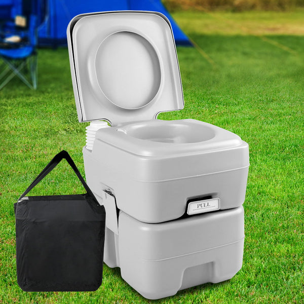 Weisshorn 20L Portable Outdoor Camping Toilet with Carry Bag- Grey freeshipping - Awezingly