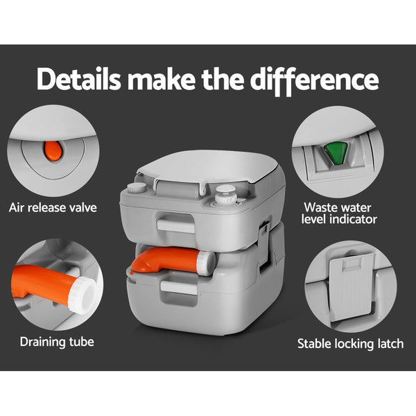 Outdoor Portable Camping Toilet 22L Weisshorn