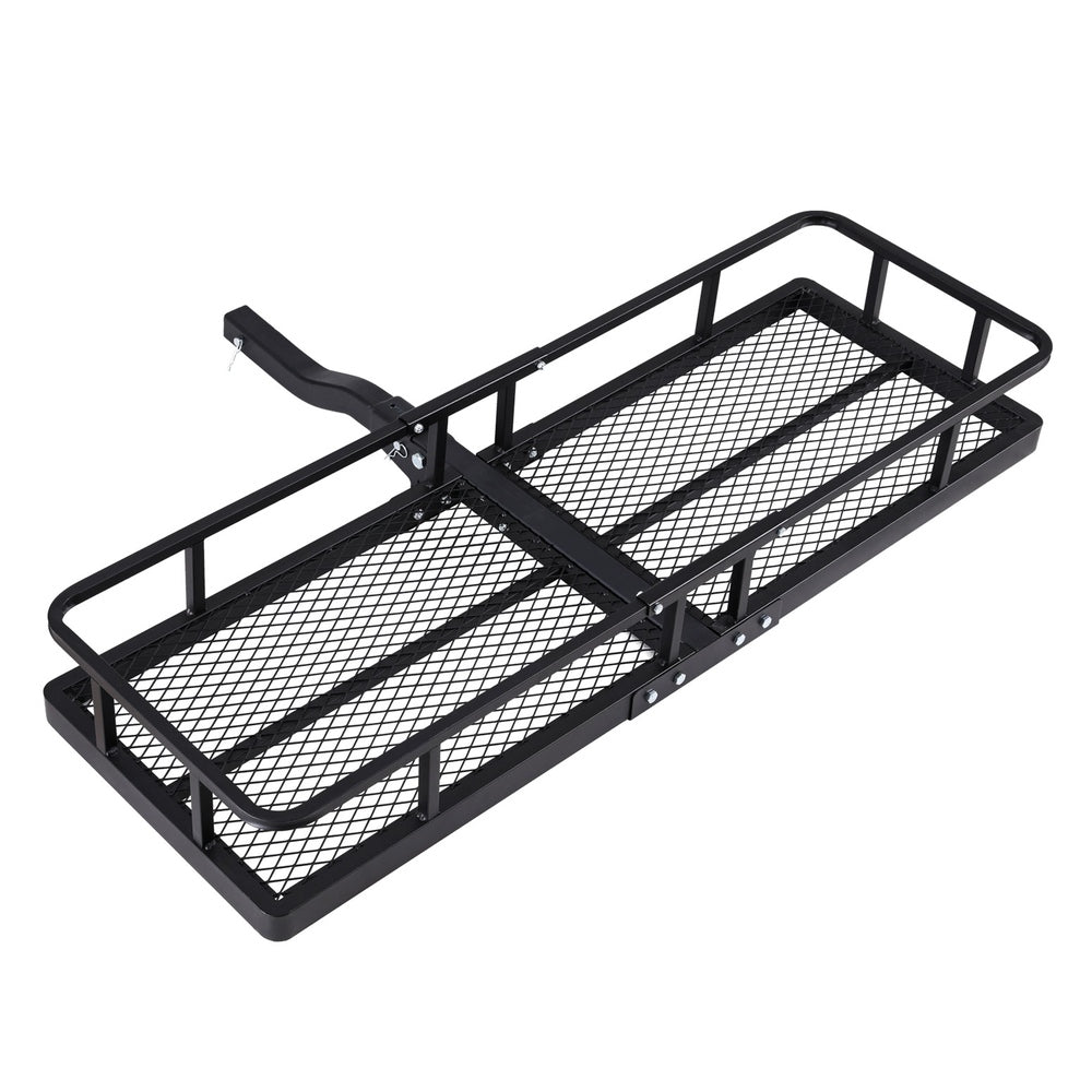 Giantz Universal Car Roof Rack Foldable Hitch Basket Cargo Carrier 152cm Black Giantz