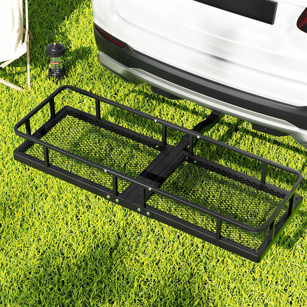Giantz Universal Car Roof Rack Foldable Hitch Basket Cargo Carrier 152cm Black Giantz