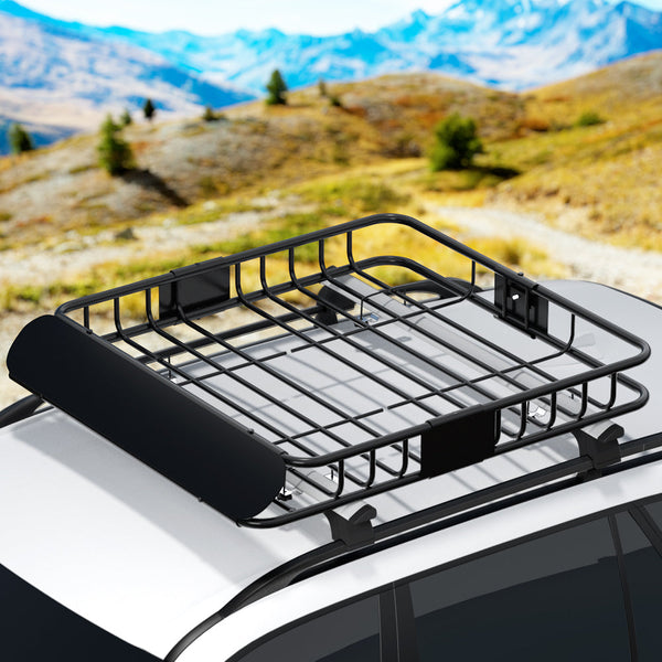 Giantz Universal Car Roof Rack Basket Luggage Carrier Steel Vehicle Cargo 111cm Giantz