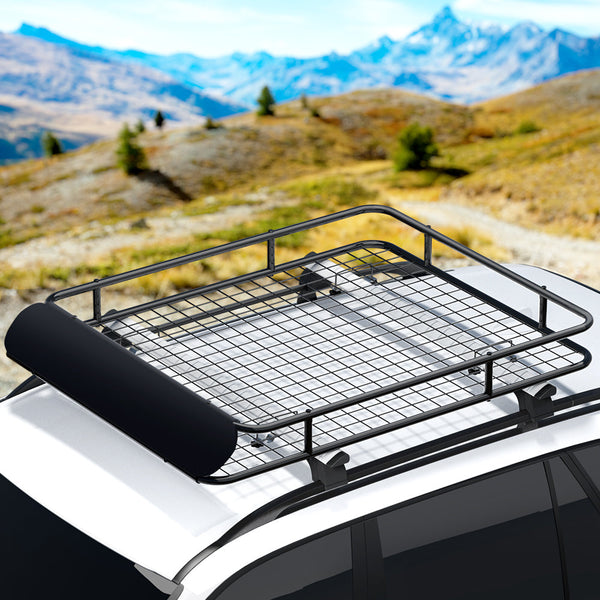 Giantz Universal Car Roof Rack Basket Luggage Carrier Steel Vehicle Cargo 123cm Giantz