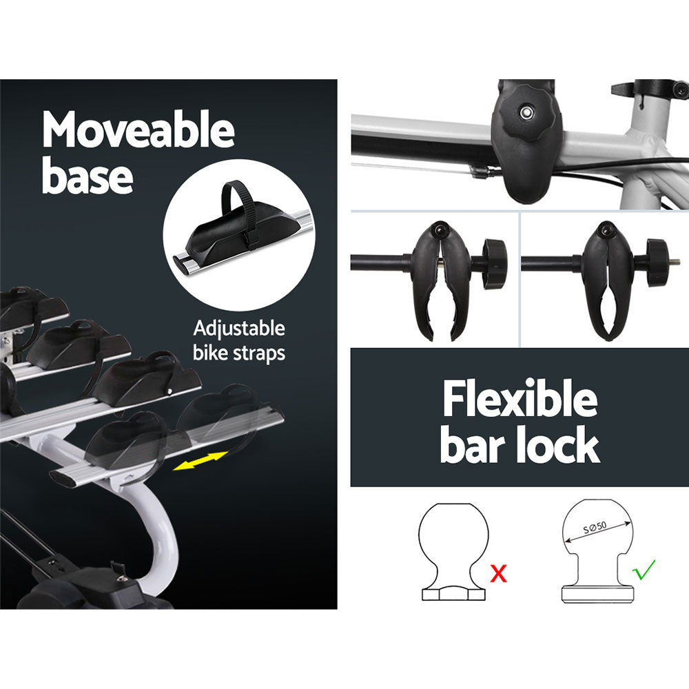 Giantz Tow Ball Car Mount - Black & Silver Giantz