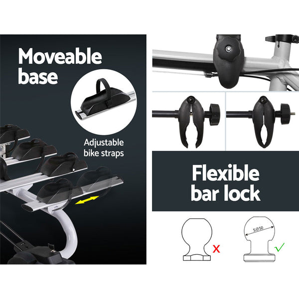 Giantz Tow Ball Car Mount - Black & Silver Giantz