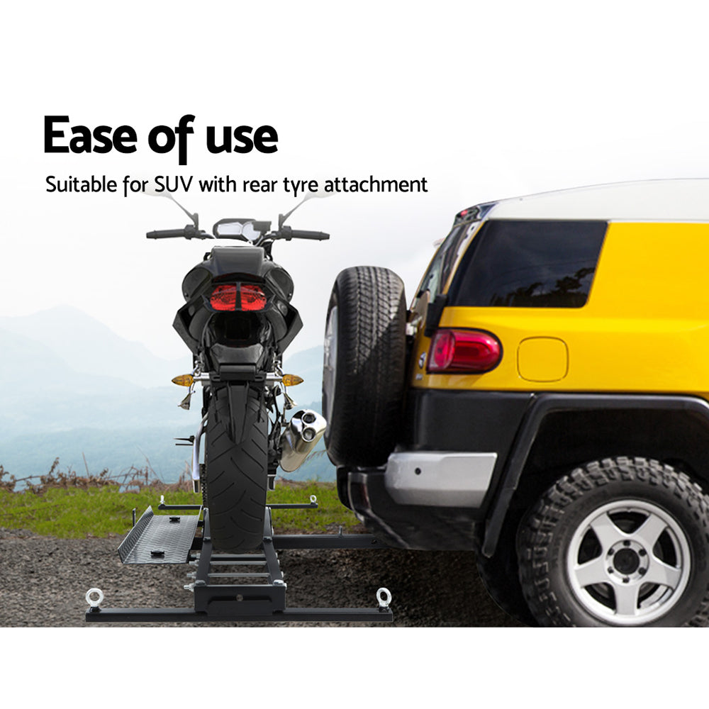 Giantz Motorcycle Carrier 2 Arms Rack Ramp Motorbike Dirt Bike 2Hitch Towbar