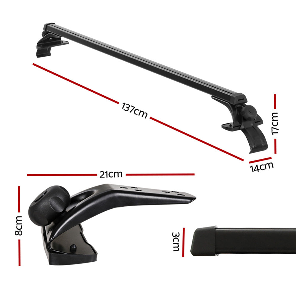 Universal Car Roof Racks Pod Aluminium Cross Bars Brackets 145cm Black Does not apply