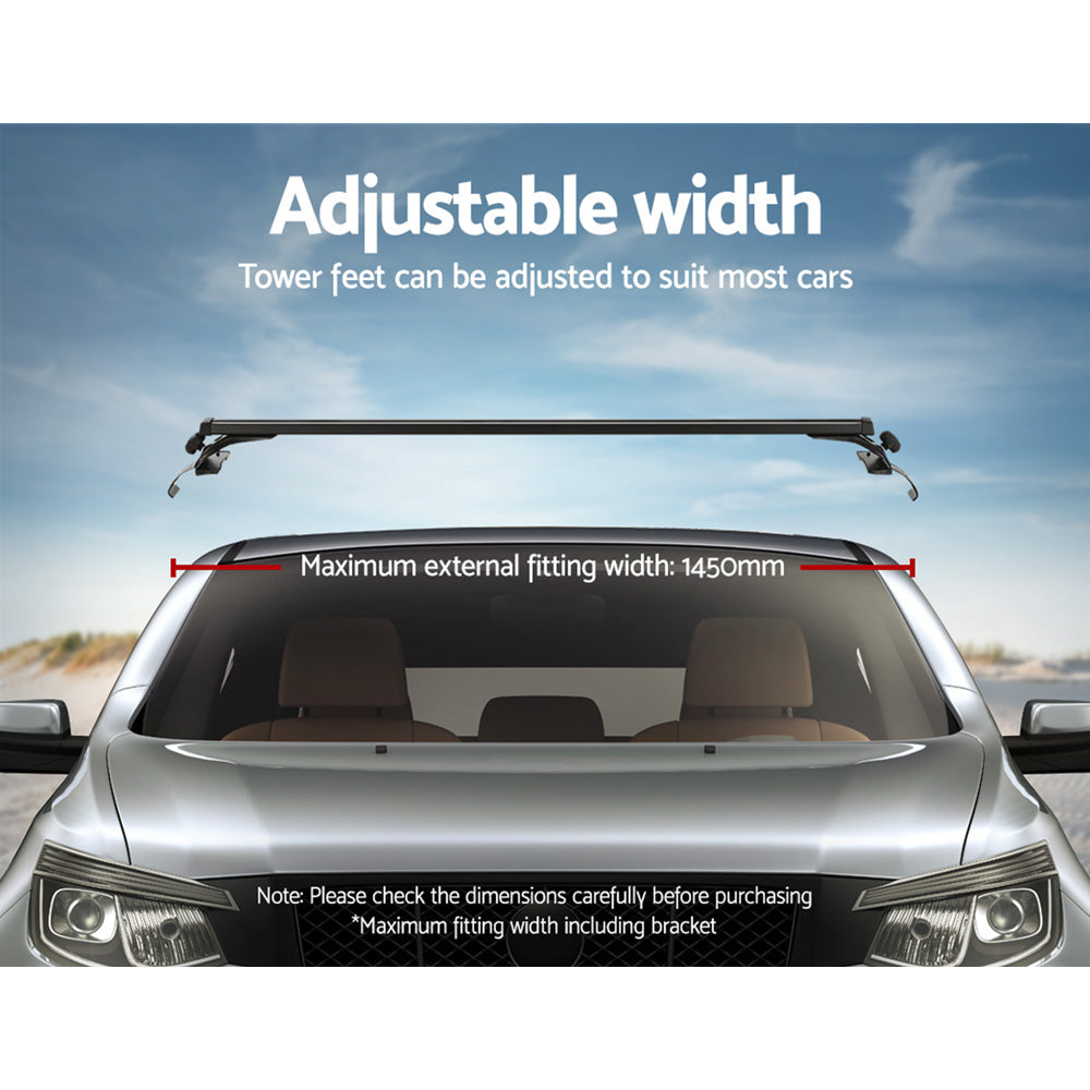 Universal Car Roof Racks Pod Aluminium Cross Bars Brackets 145cm Black Does not apply