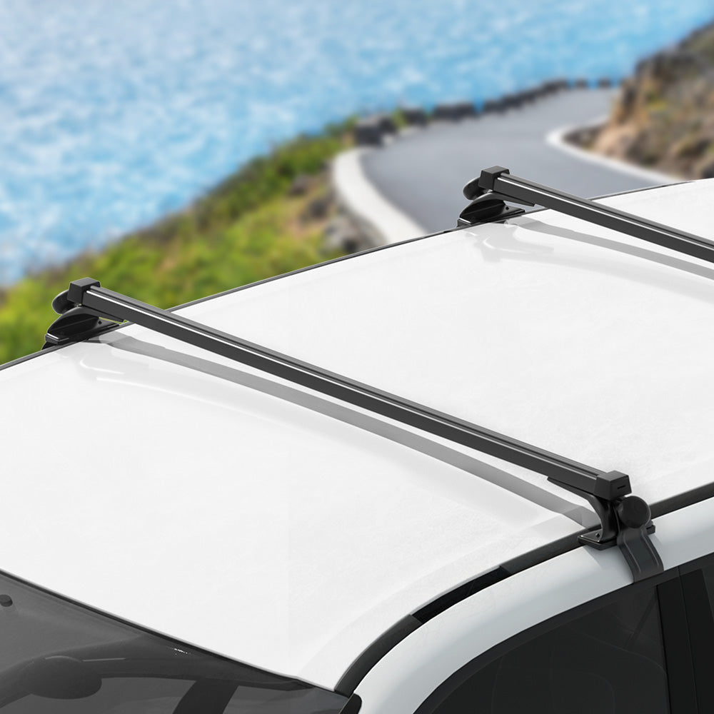 Universal Car Roof Racks Pod Aluminium Cross Bars Brackets 145cm Black Does not apply
