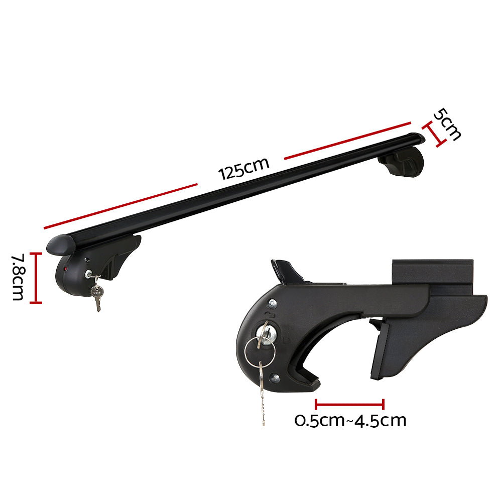 Universal Car Roof Rack 1080mm Cross Bars Aluminium Black Adjustable  Car 90kgs load Carrier Does not apply
