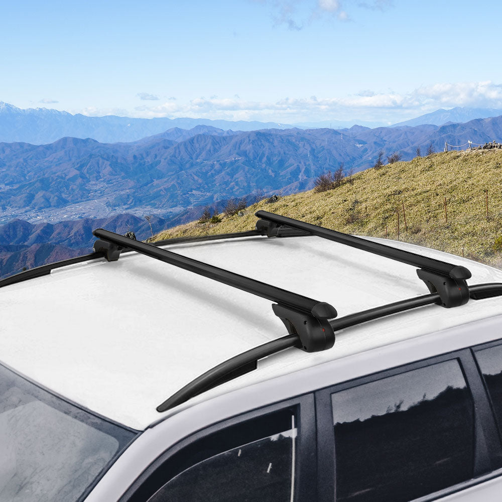 Universal Car Roof Rack 1080mm Cross Bars Aluminium Black Adjustable  Car 90kgs load Carrier Does not apply