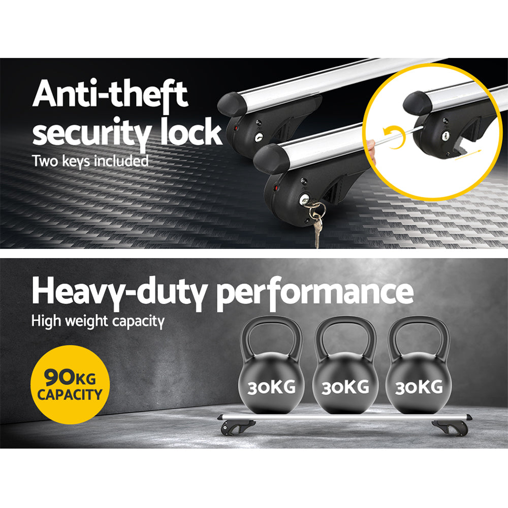 Universal Car Roof Rack Cross Bars Aluminium Silver Adjustable 108cm Racks Does not apply