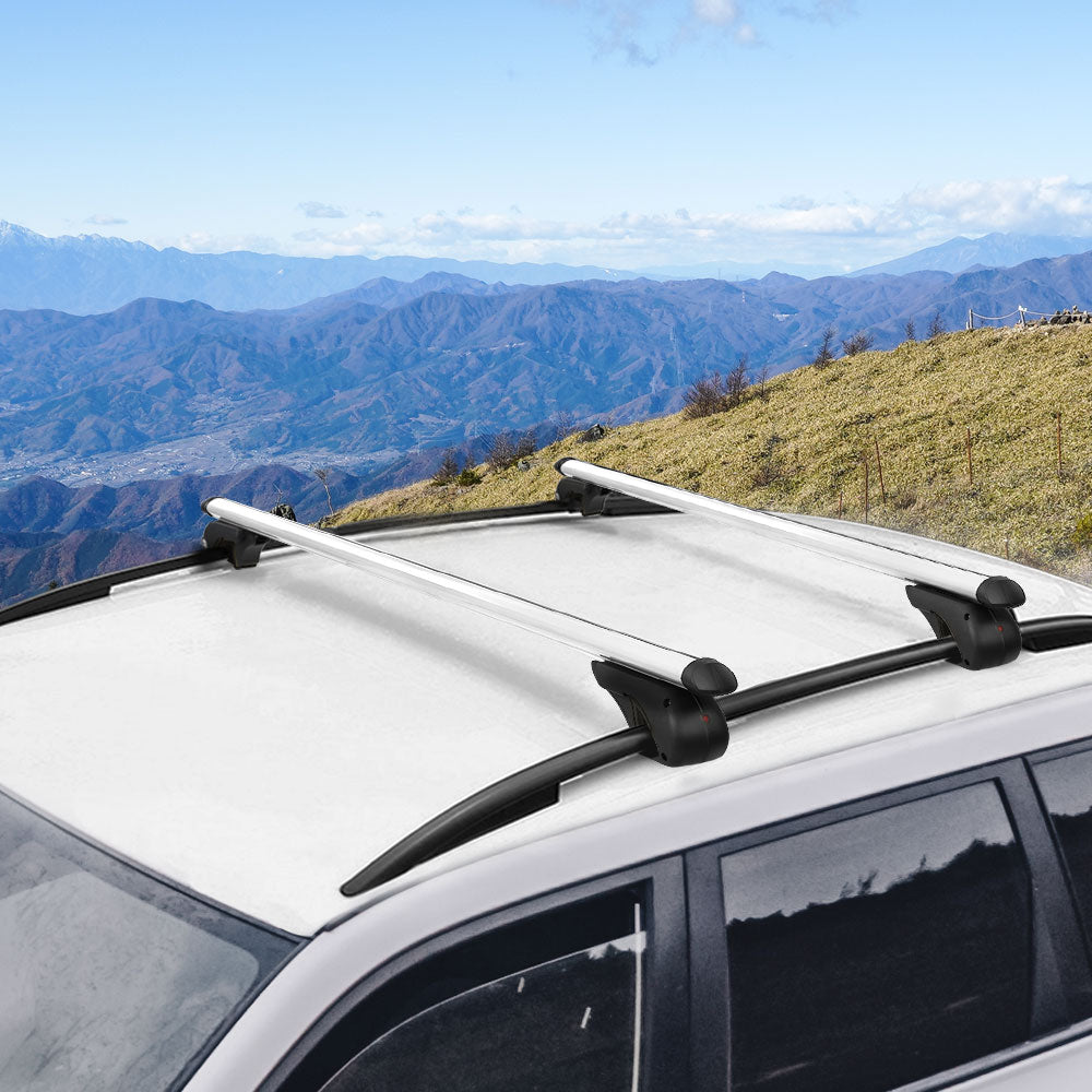 Universal Car Roof Rack Cross Bars Aluminium Silver Adjustable 108cm Racks Does not apply