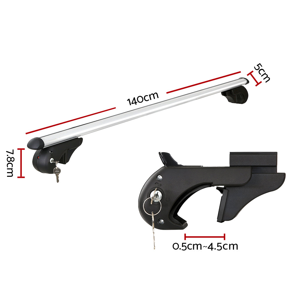 Universal Car Roof Rack 1360mm Cross Bars Aluminium Silver Adjustable Car 90kgs load Carrier Does not apply
