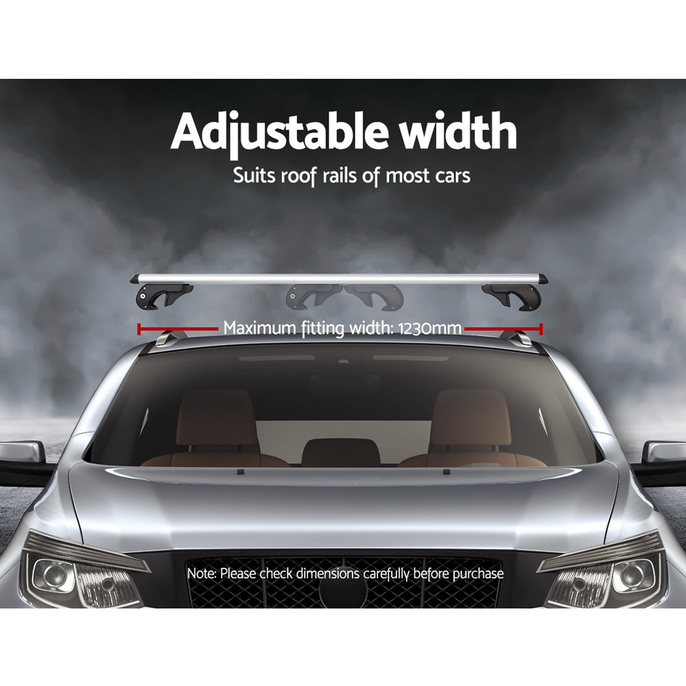 Universal Car Roof Rack 1360mm Cross Bars Aluminium Silver Adjustable Car 90kgs load Carrier Does not apply