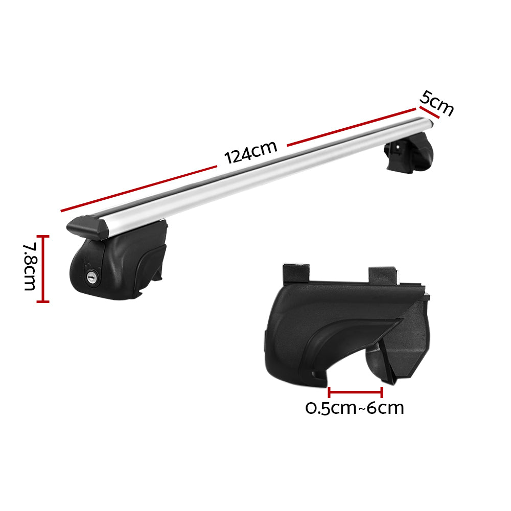 Universal Car Roof Rack Cross Bars Aluminium Adjustable 111cm Silver Upgraded Does not apply