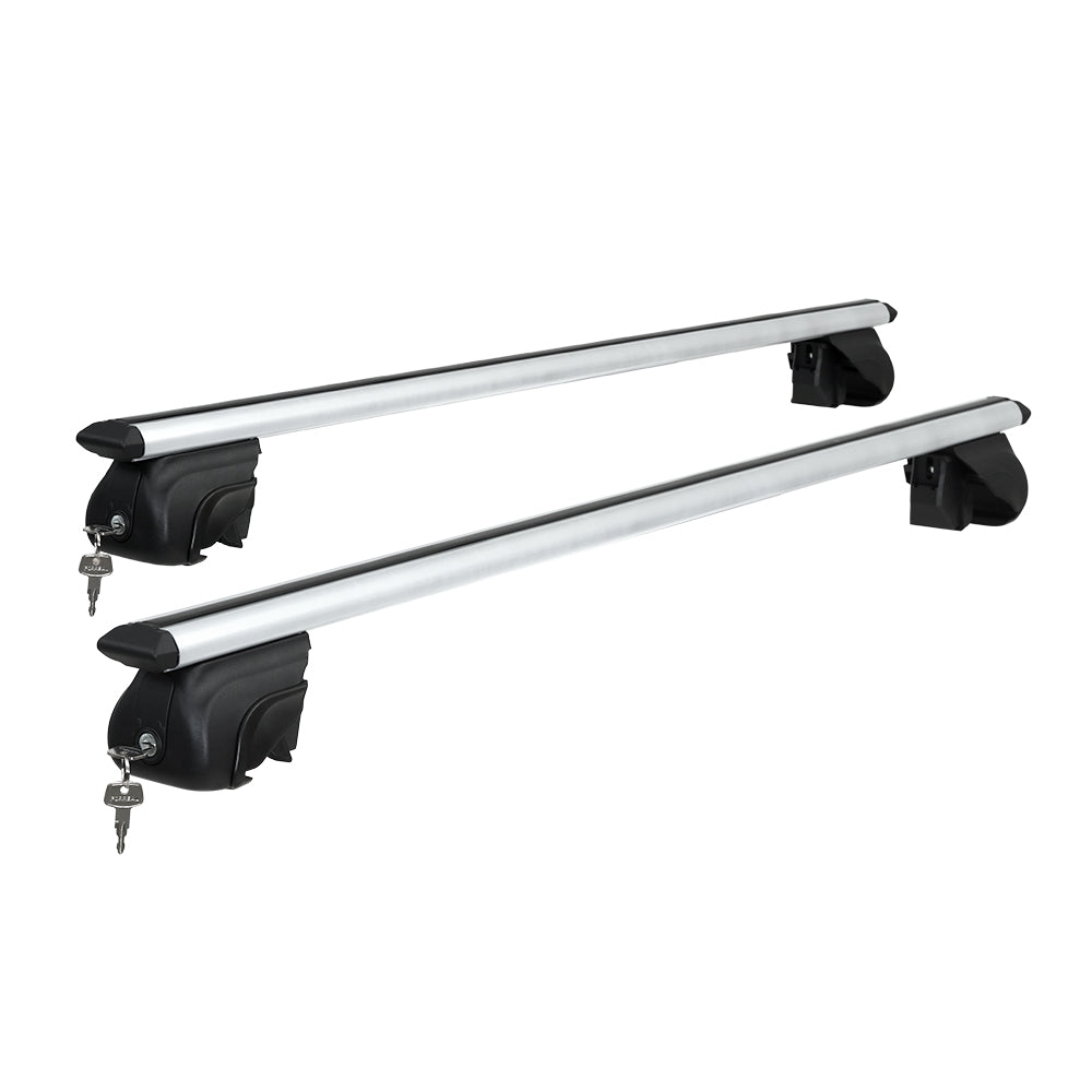 Universal Car Roof Rack Cross Bars Aluminium Adjustable 111cm Silver Upgraded Does not apply