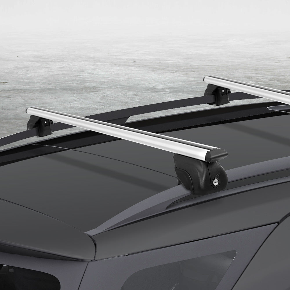 Universal Car Roof Rack Cross Bars Aluminium Adjustable 111cm Silver Upgraded Does not apply