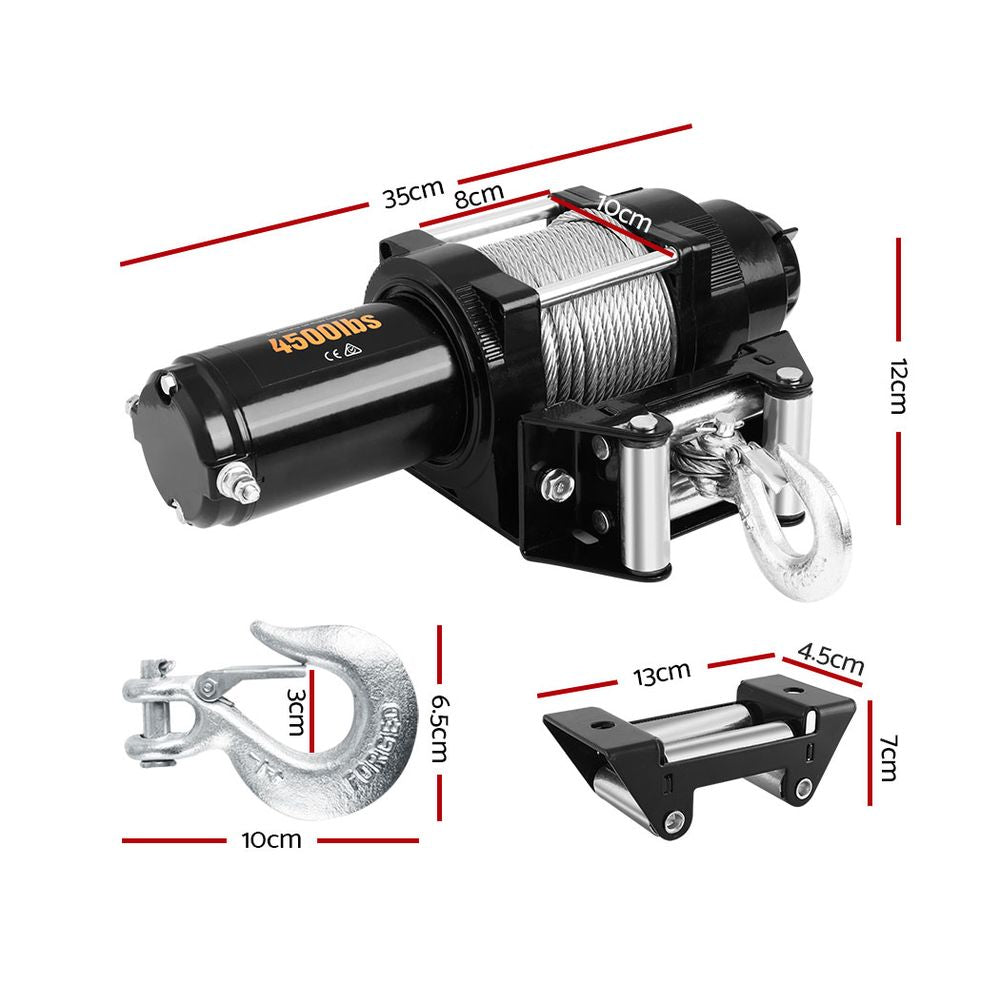 Giantz 12V Wireless Electric Winch Remote with Steel Cable Giantz