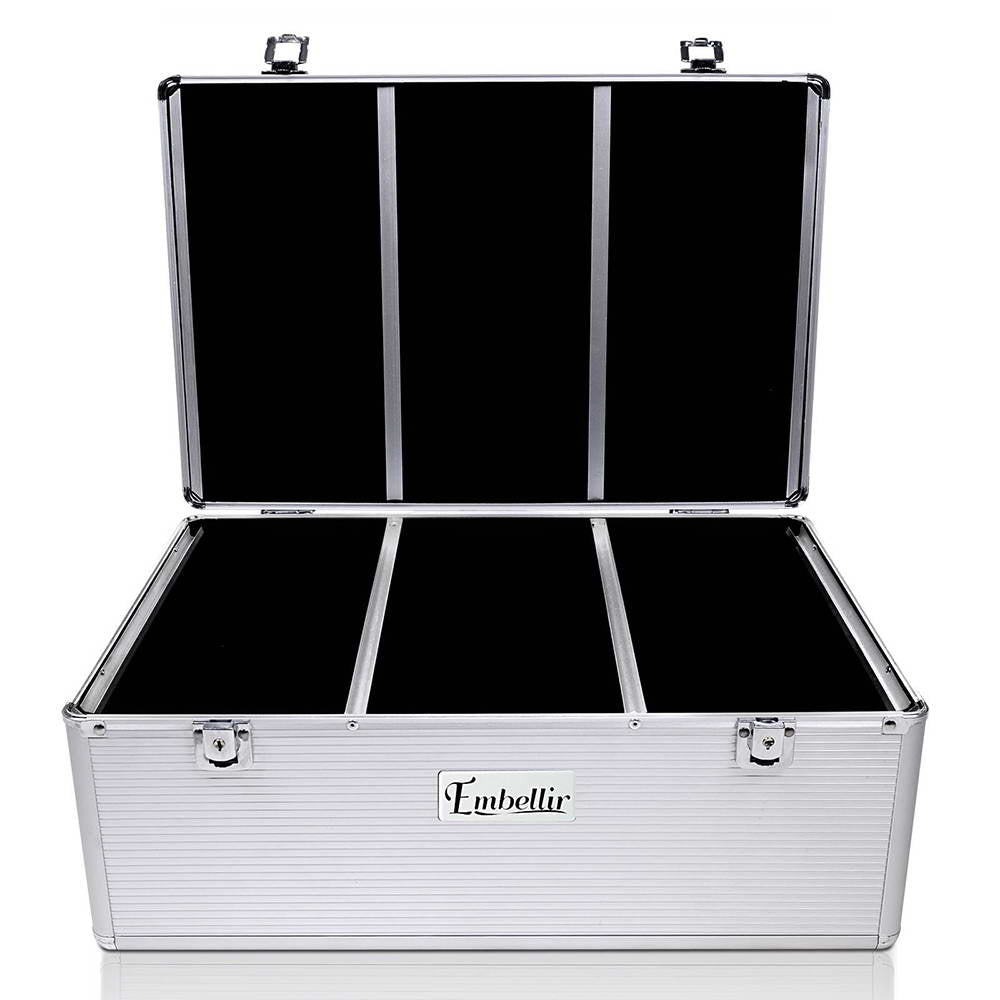 Embellir CD Case DVD Cases Storage Box 500 Discs Aluminium Case DVD Folders Embellir