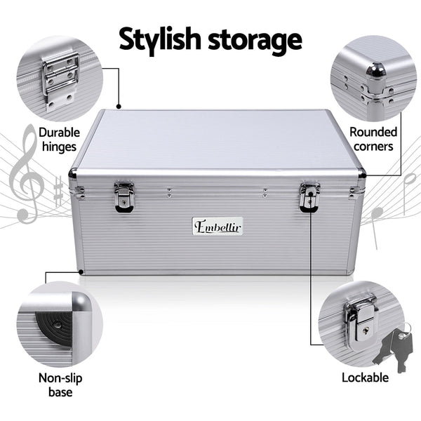 Embellir CD Case DVD Cases Storage Box 500 Discs Aluminium Case DVD Folders Embellir