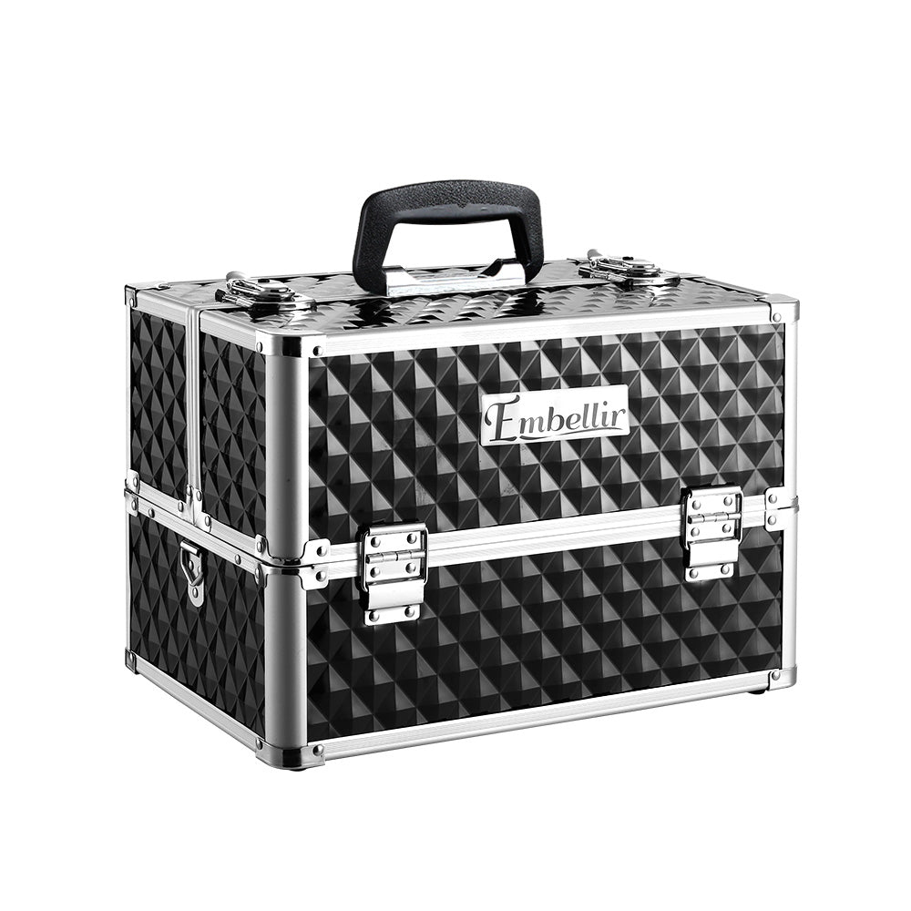 Embellir Portable Cosmetic Beauty Makeup Case - Diamond Black freeshipping - Awezingly