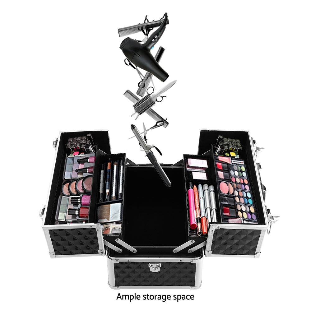 Embellir Portable Cosmetic Beauty Makeup Case - Diamond Black freeshipping - Awezingly