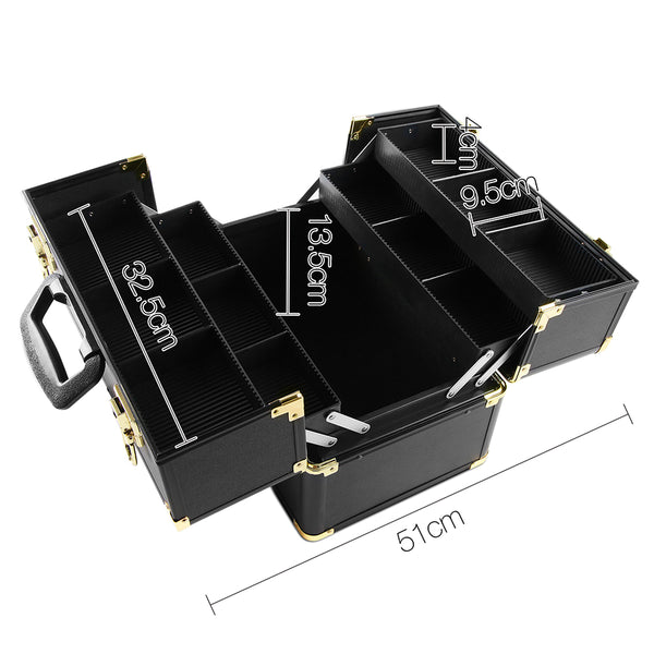 Embellir Portable Cosmetic Beauty Makeup Case - Black & Gold freeshipping - Awezingly